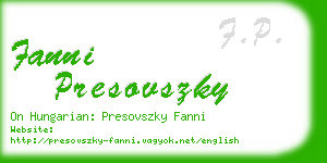 fanni presovszky business card